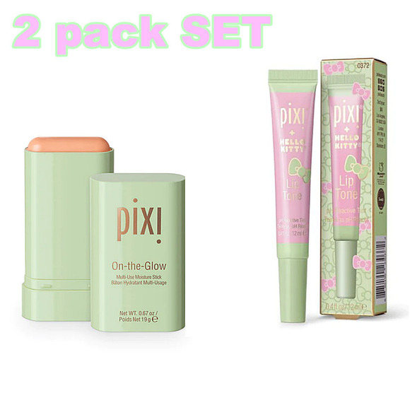 Pixi X Hello Kitty Lip Gloss & On-the-Glow Moisturizer Set - Picture 1 of 6